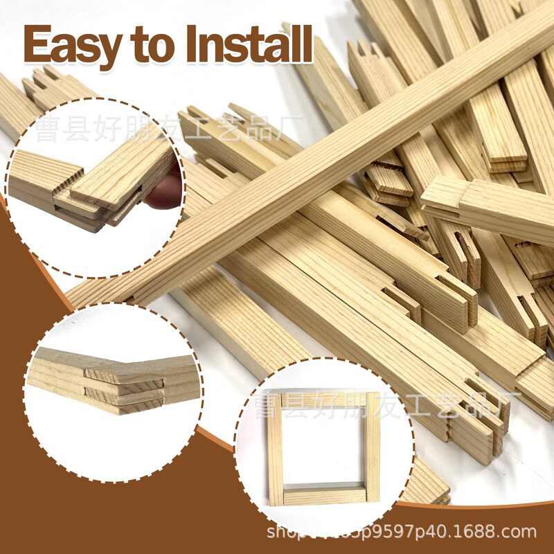 Wooden Oil Painting Photo Frame Splicing Canvas Stretched Photo Frame Cross Stitch Picture Frame Embroider Digital Painting Decorative Needle Art Frame