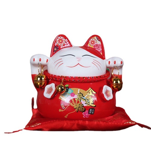 Manufacturer wholesale lucky cat ornaments small opening gift piggy bank shop piggy bank fortune home living room