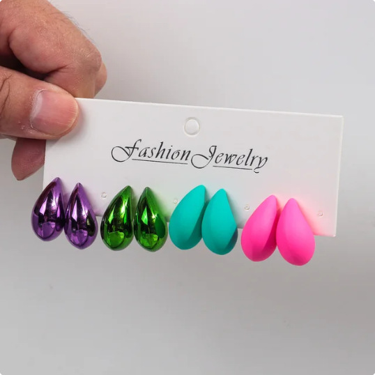 25g Weight Ear Studs Classification 1 Pair Quantity Daily Occasion Acrylic Material Water Droplets Pattern Women's Gender Plating Design IG Style, Classic Style Style 1 Pair IG Style Classic Style Water Droplets Plating Arylic Ear Studs 13