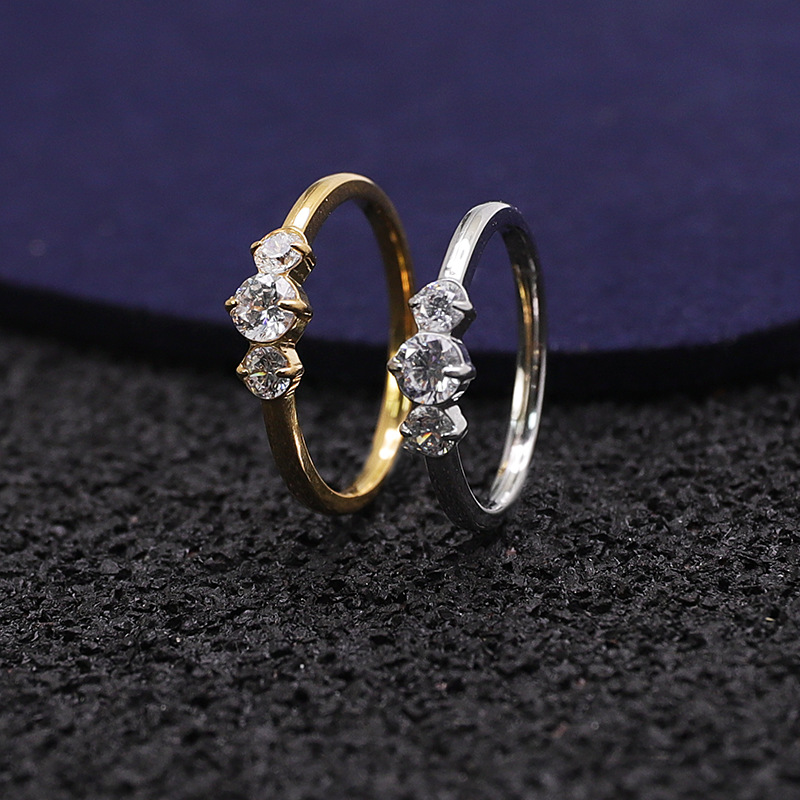 Exquise ring van titaniumstaal met zirkonia voor dames vintage_voghion.com