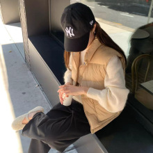 现货 2025冬季新韩国东大门纯色立领单排扣90鸭绒羽绒服马甲背心