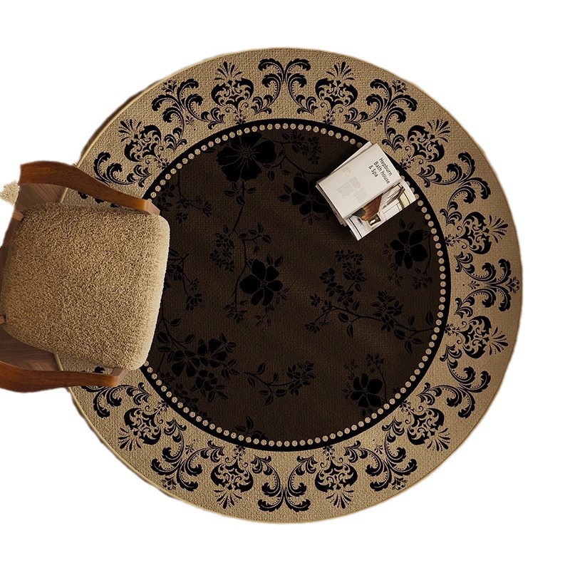 Alfombra redonda sala de estar dormitorio nuevo mesilla de cama sofá manta giratoria estudio retro lujo ligero cojín de alta calidad