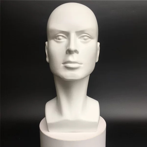 Men's wig model head dummy head fiberglass abstract art model head wig headset VR glasses display stand