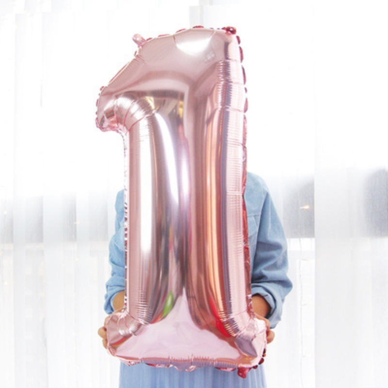 32inch デジタルバルーン Lサイズ Mサイズ ローズゴールデン アルミフィルム 子供の誕生日パーティー 赤ちゃん 1歳アレンジメント|undefined