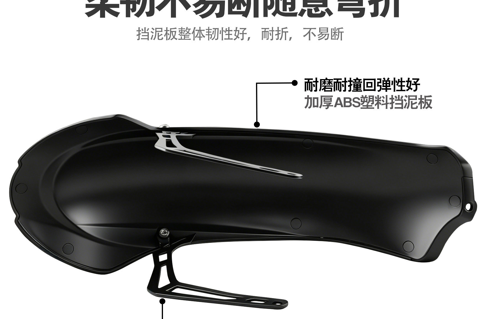 Electric Scooter Rear Wheel Mudguard Thickened Water Shield Suitable for Niu Uqi, Plastic Wear-Resistant Modified Universal Rear Mudguard