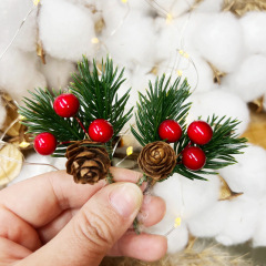クリスマス松針乾花装飾ミニクリスマスツリー松果ベリーストラップクリスマスギフトボックス包装部品アクセサリー