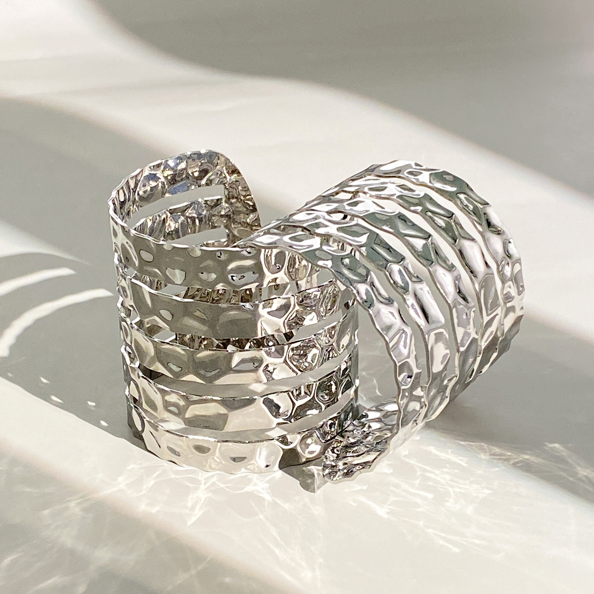 56g Weight White Gold Plated, Gold Plated Plating Material Bangle Classification Iron Chain Material 1 Piece Quantity Casual, Holiday Occasion Iron Material Geometric Pattern Women's Gender IG Style Style Wholesale Jewelry IG Style Geometric Iron White Gold Plated Gold Plated Bangle 45