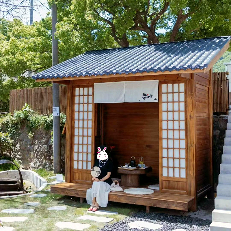 Антикоррозийная деревянная сетка красная шале Вилла с видом на внутренний двор беседка в японском стиле Фермерский двор открытый соломенный дом деревянный дом