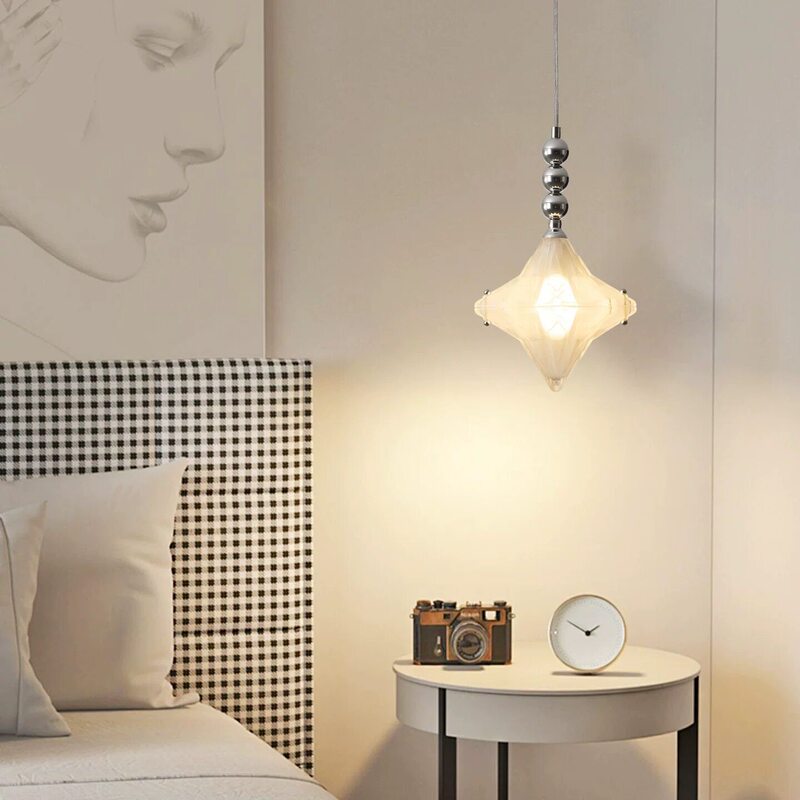 French Bauhaus Star Pendant Light for Entryway, Bedroom Bedside Lamp, Light Luxury Designer Corridor Dining Room Glass Small Pendant Light French Bauhaus Star Pendant Light for Entryway, Bedroom Bedside Lamp, Light Luxury Designer Corridor Dining Room Glass Small Pendant Light