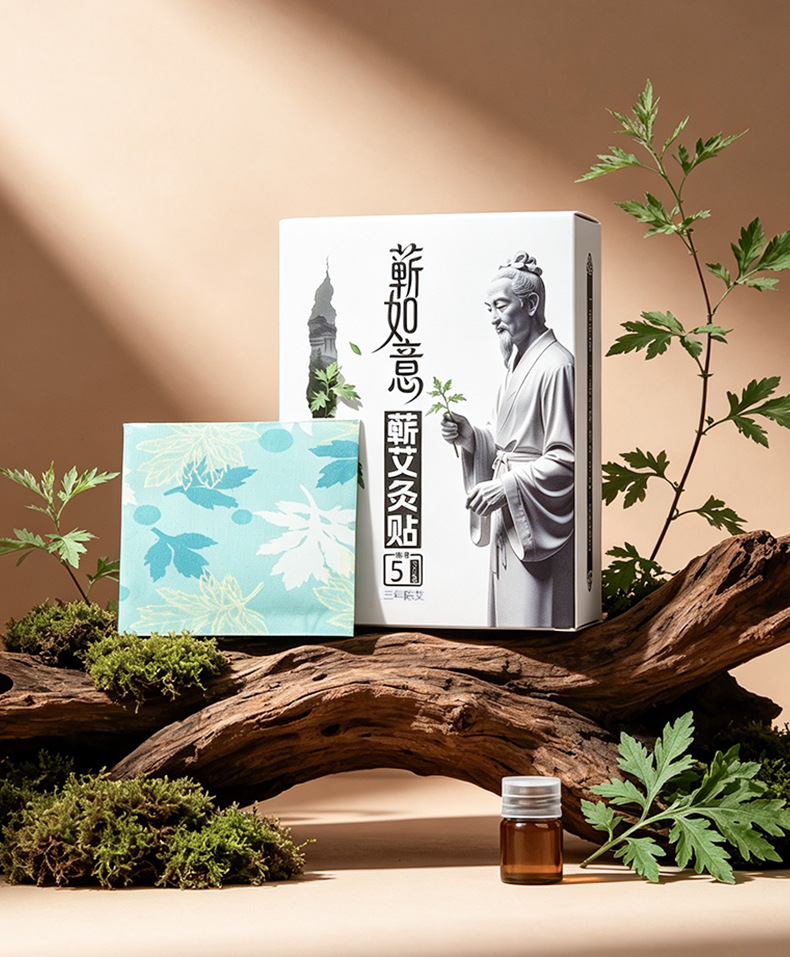 Mugwort Heat Patch Moxibustion Warming Sticker with Ai Cao Essential Oil for Shoulder Neck Waist and Abdomen preparation