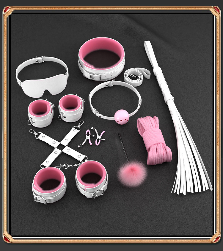 Couple Bondage Set with Nipple Clamps and Handcuffs, 20-Piece Adult Sensory Kit — detail image 21