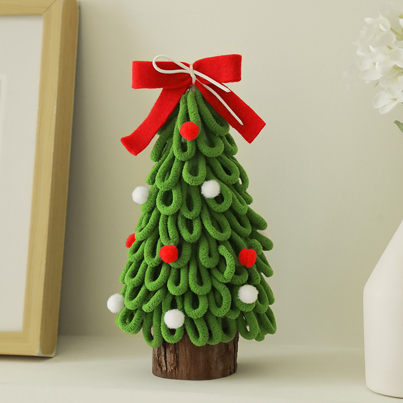 2025 nuevo mini árbol de Navidad ins viento luminoso hogar paquete de bricolaje de escritorio pequeño adorno decoración navideña