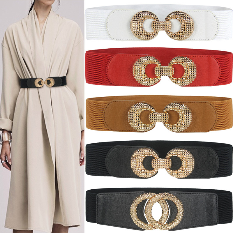 新款腰帶女斜搭裝飾配裙子毛衣大衣百搭束腰松緊彈力腰封壹件代發