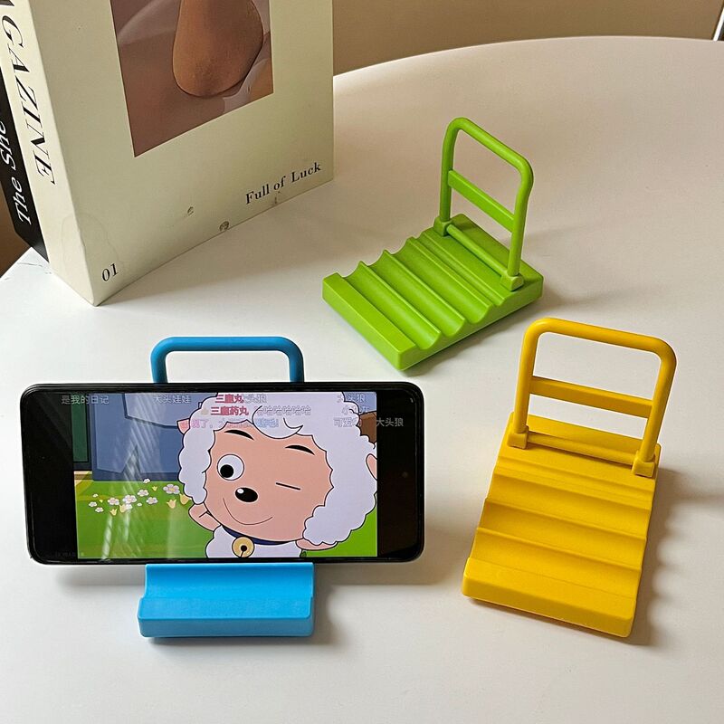 Cute Scooter Mobile Phone Bracket Simple ins Style Student Dormitory Desktop Ornaments Lazy People Chasing Drama Artifact Factory Store