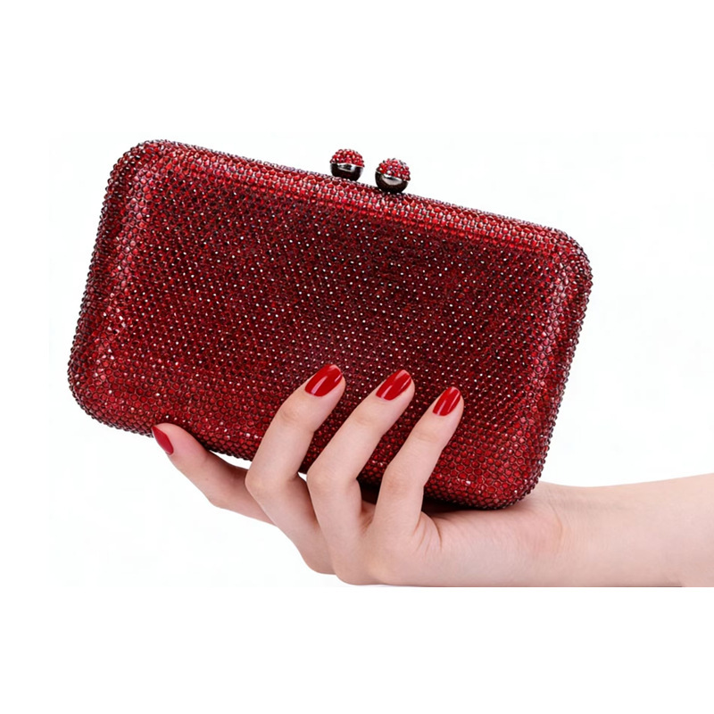 Clutch Bag Evening Bag Cross-Border Ladies Evening Bag Party Wedding Diamond Crystal Rhinestone Bag European and American Clutch Bag