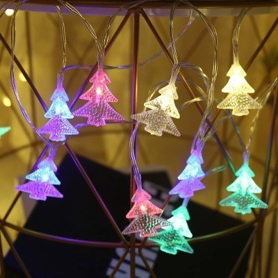 Duofou nueva cadena de lámparas de copo de nieve LED transfronterizas caja de baterías decoración de festividades luces de bodas de colores estrella de Navidad