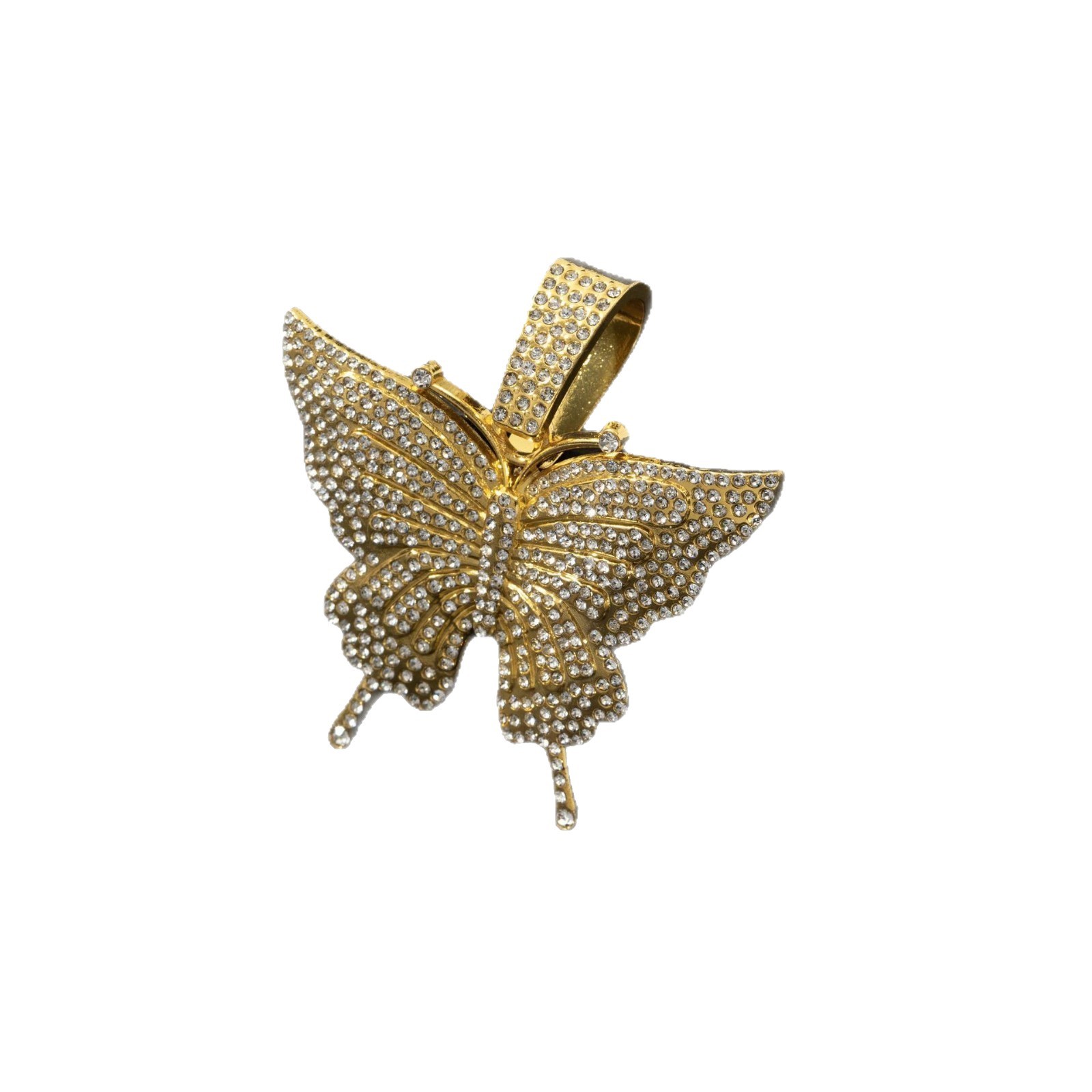 Collana con ciondolo farfalla strass lega di zinco catena cubana_voghion.com