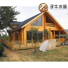 台州厂家定制中式木房子 两层乡村木别墅100平  娱乐咖巴书吧木屋