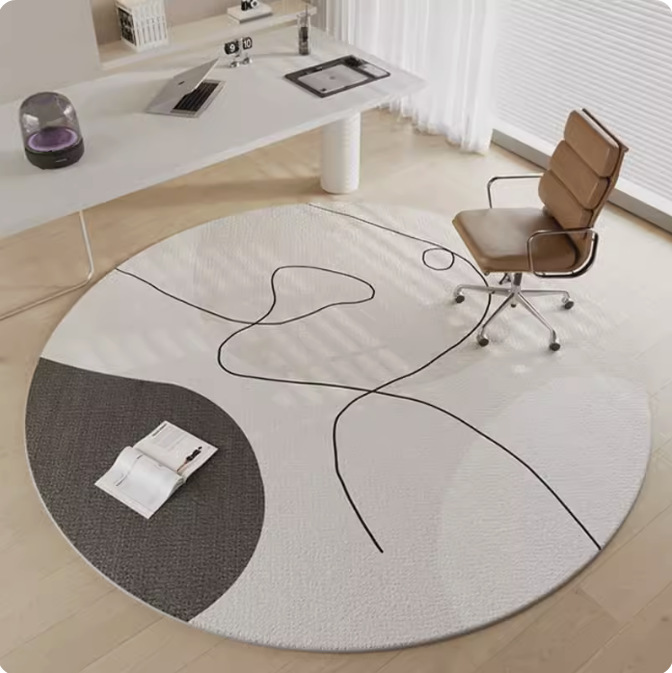 라운드 카펫 거실 침실 컴퓨터 의자 바닥 매트 사무실 연구 회전 의자 매트 E 스포츠 의자 바닥 매트 홈