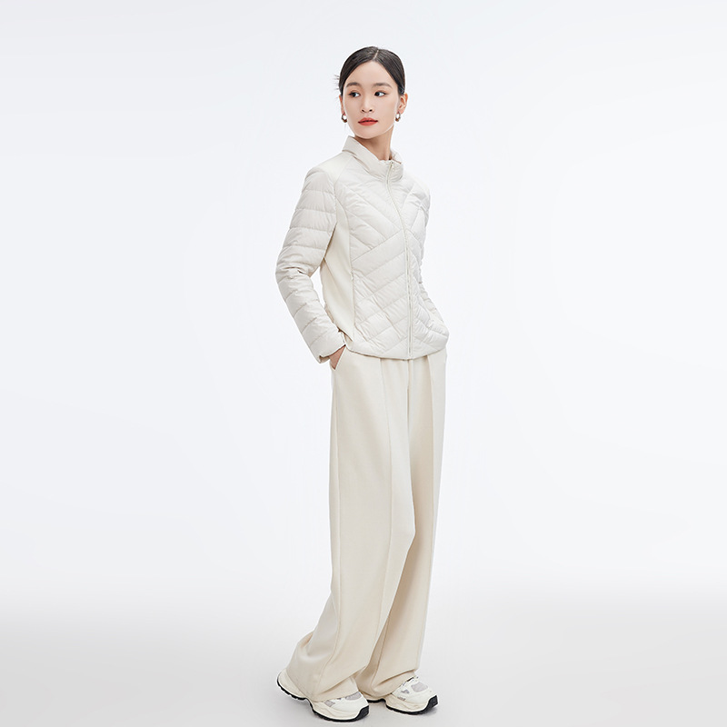 【90白鹅绒】百搭运动双拼轻薄羽绒服女2024秋冬新品内搭短款外套