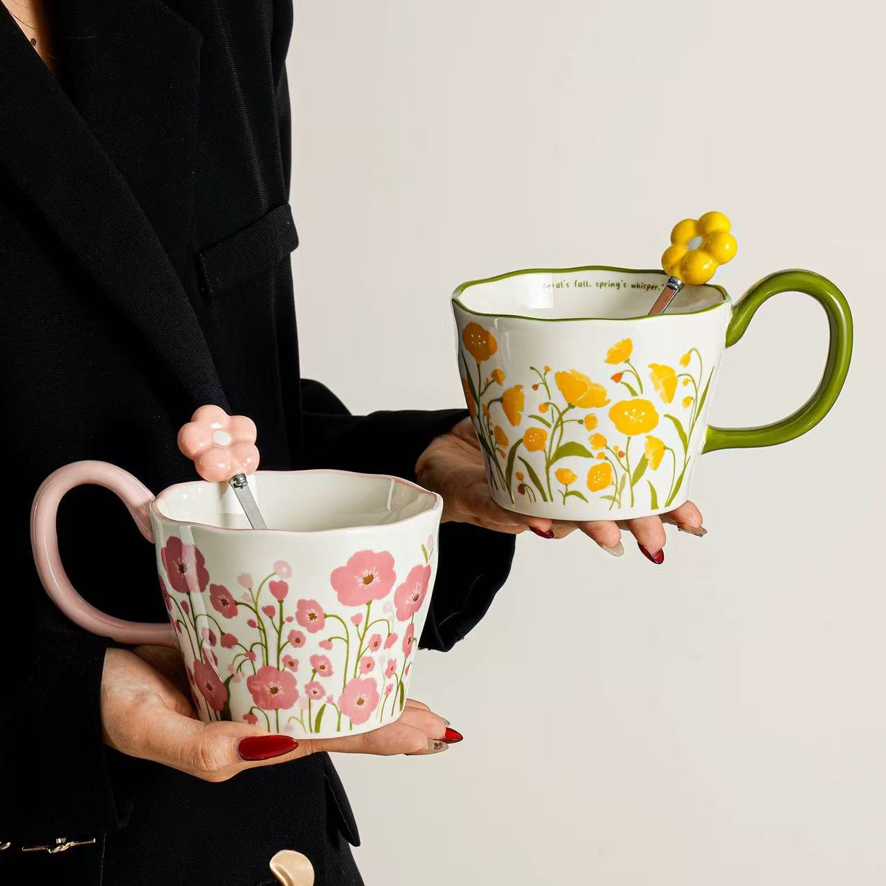 Tazas de cerámica de gran capacidad de tazas de agua de pareja de alta calidad tazas de café de oficina de mujeres tazas de té