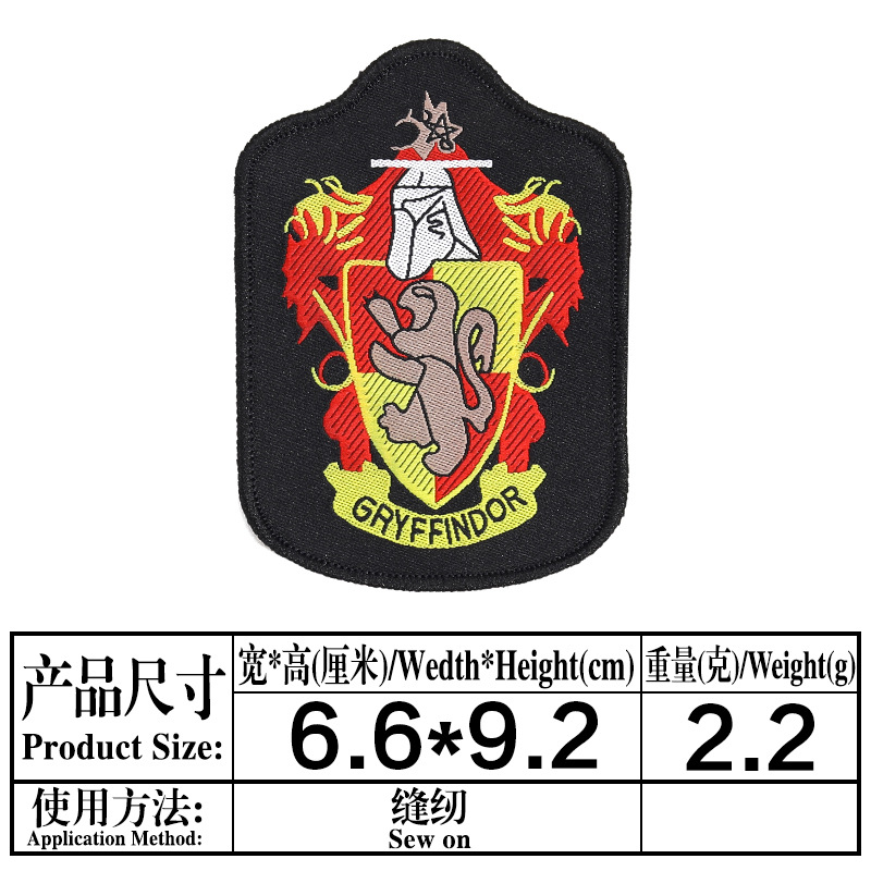 Harry Potter bufanda mágica bata mochila con pegatinas de tela Gryffin College insignia brazalete bordado pegatinas de tela en stock