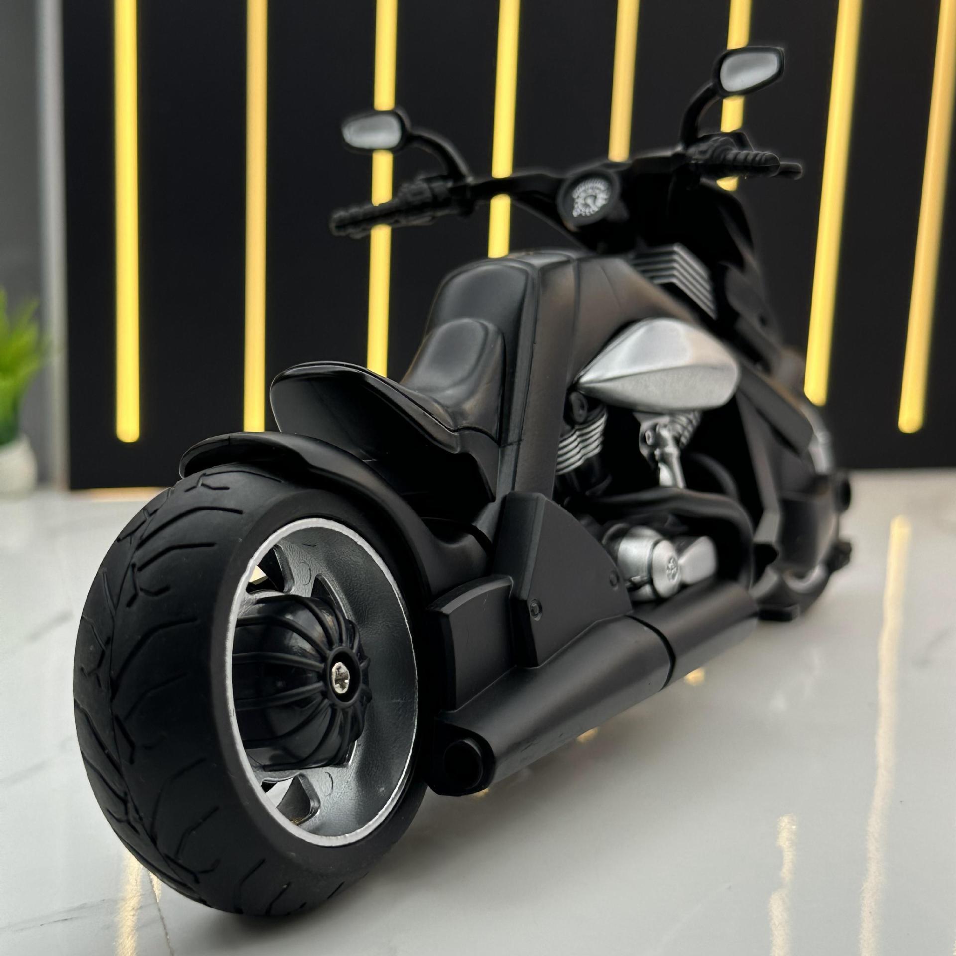 Huayi modelo de coche de aleación 1:12 Yamaha Tyrannosaurus motocicleta luz sonido juguete coche música modelo decoración colección