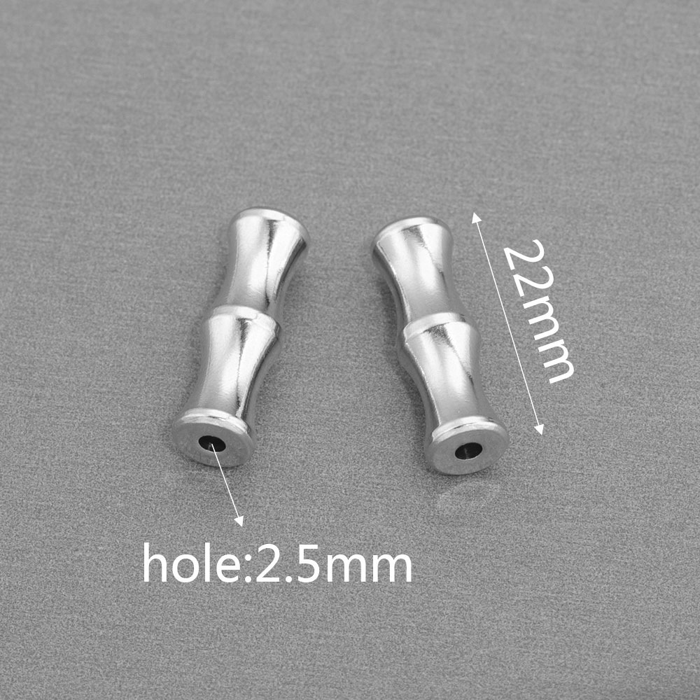 acero inoxidable bambú tazas de vino perlas perlas largas perlas de acero de titanio perlas separadoras DIY accesorios accesorios hechos a mano al por mayor