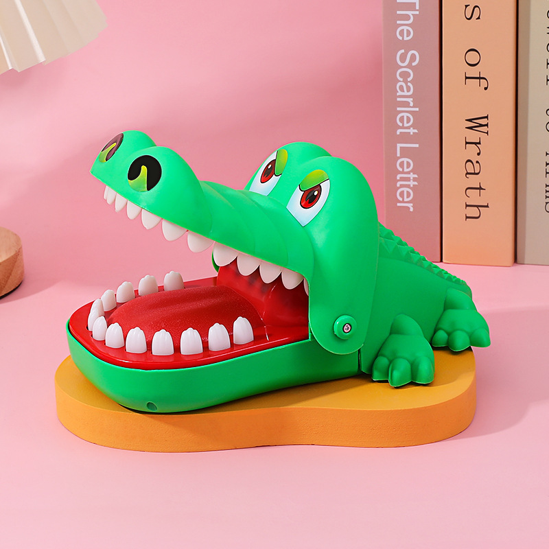 Morder los dedos pequeño cocodrilo dinosaurio para niños truco juguete niño Presione los dientes gran tiburón morder la boca de la gente tirar los dientes morder las manos