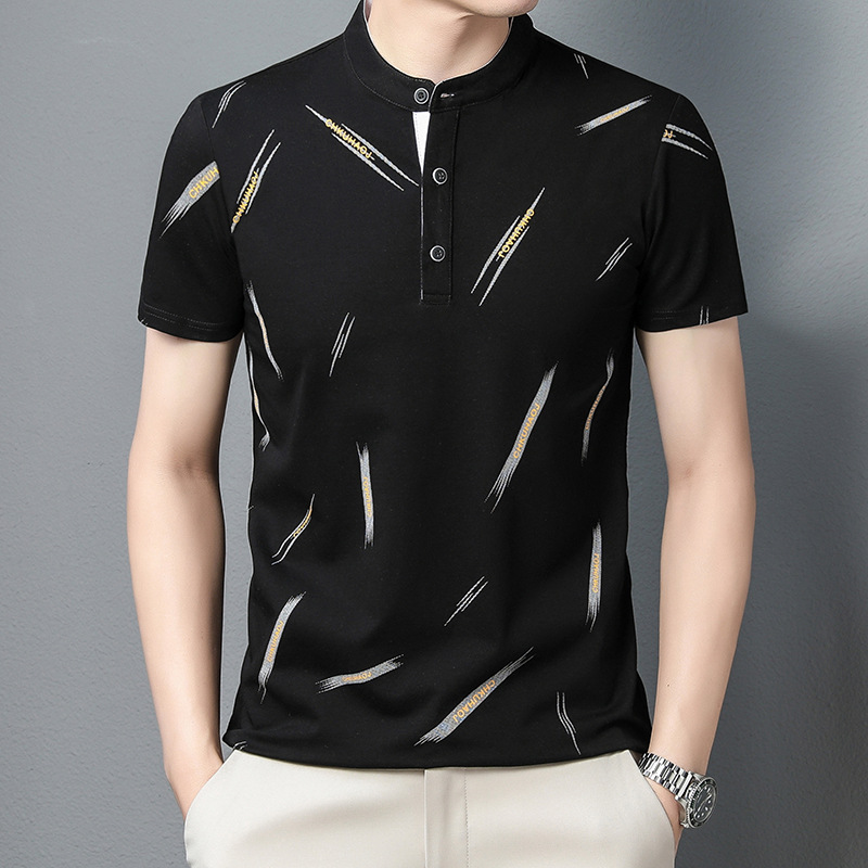 2024 verano polo camiseta de hombre popular delgada impresión polo camiseta de hombre de manga corta fábrica al por mayor