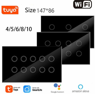 Tuya smart 147 type 4/5/6/8/10 wifi/Zigbee switch zero fire 146 tempered glass