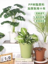 树脂花盆家用荷叶边波浪边花边盆塑料控根加厚兰花花盆代发一件