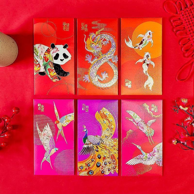 Vintage Red Envelope Chinese Style 2024 New Year Gold Foil High-end Chinese Lucky Money Envelope Guangzhou Manufacturer Red Envelope Wholesale