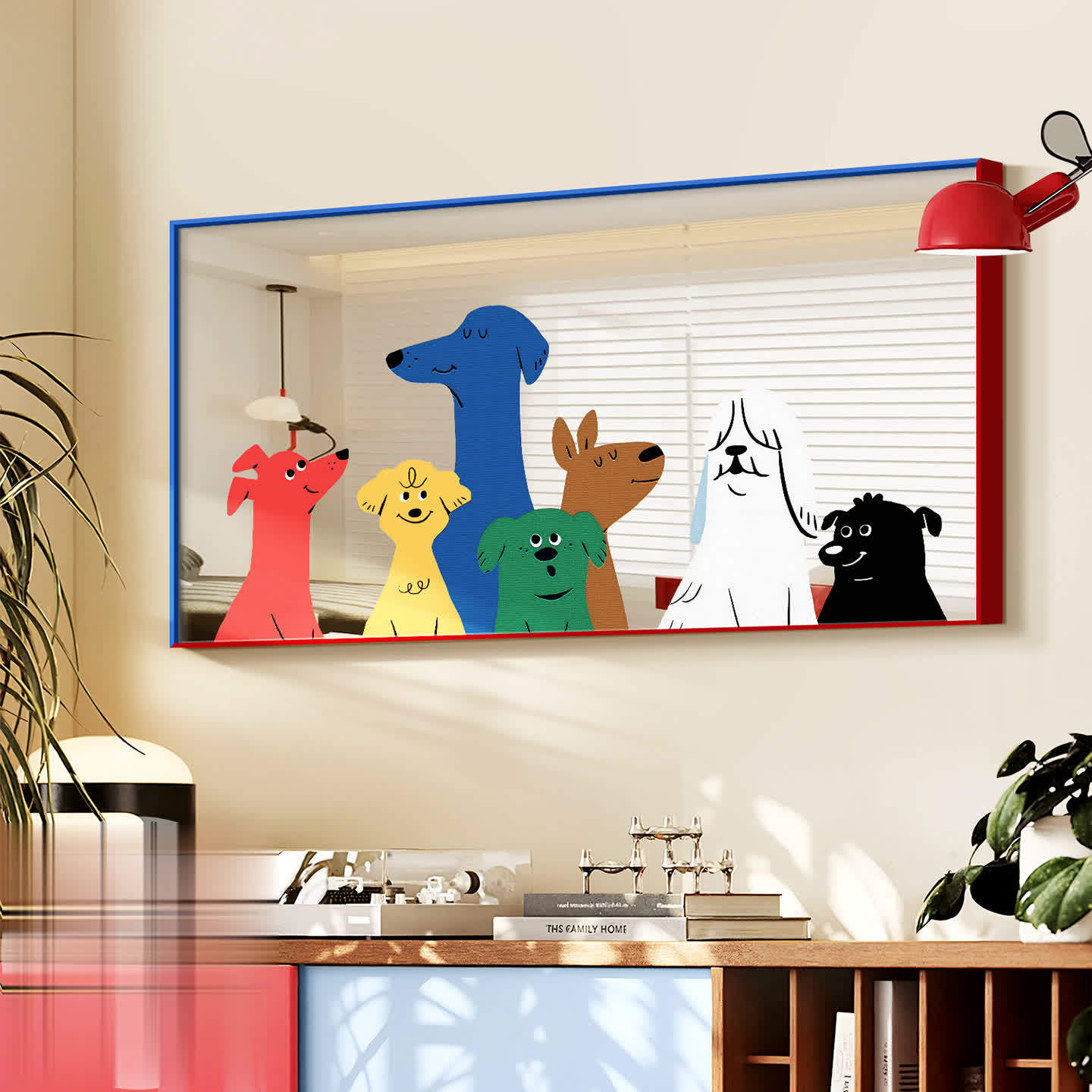 Mirror Decorative Painting Background Wall Creative Bauhaus Wall Decoration Hanging Painting Living Room Aisle 2025 New High-End Sense