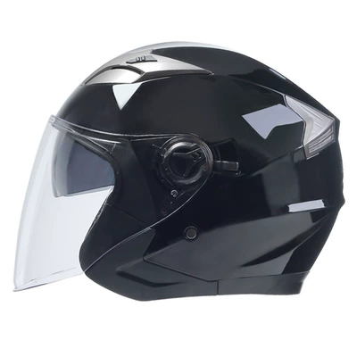 Helmets, Half Helmets, Motorcycle Helmets, Motosiklet kaskı (dəbilqə) - glossy-black-m57-58