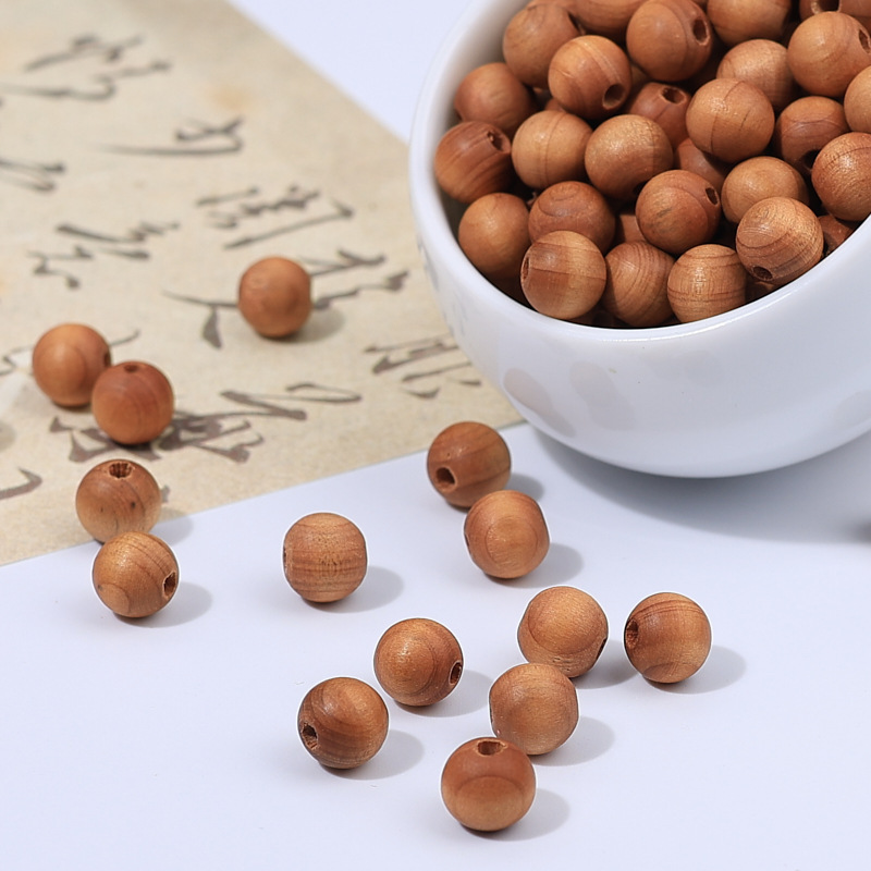 Shuiyunge jewelry Yabai wood through-hole round beads beads beads beads beads diy Wen play bracelet jewelry accessories wholesale