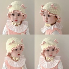 赤ちゃんの秋冬の男女の赤ちゃんの耳のニットの毛糸の帽子はかわいいです。