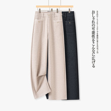 加厚保暖羊毛直筒裤卫裤女2025秋冬新款高腰显瘦松紧腰休闲阔腿裤