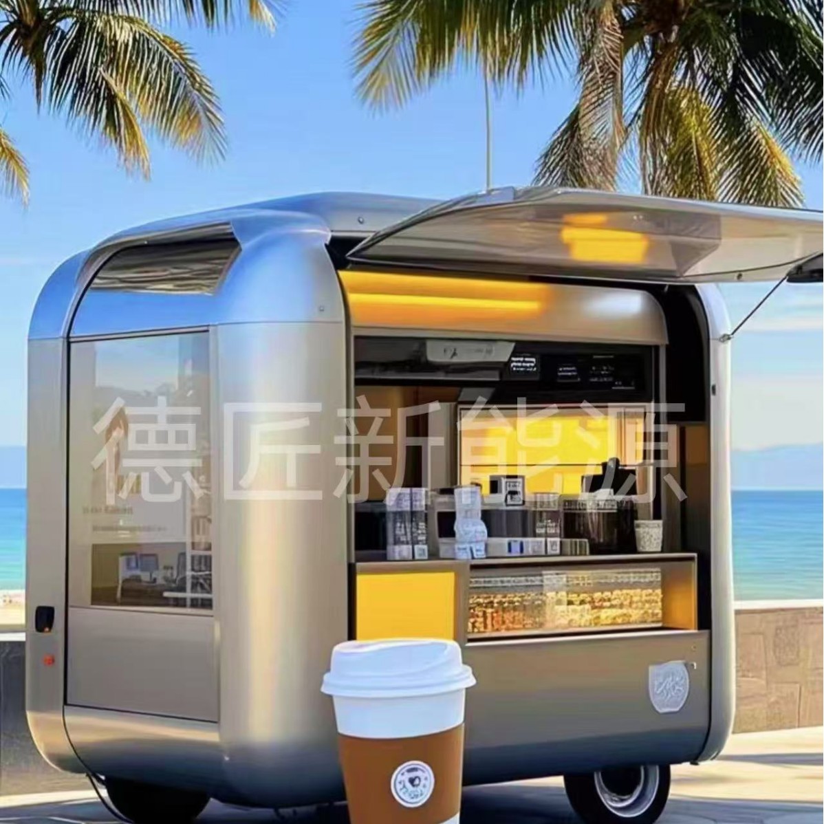 Cartera de bocadillos multifuncional de celebridades de Internet, té con leche, agua, café, barbacoa, mercado nocturno comercial, camión de ventas móviles, camión de comida rápida