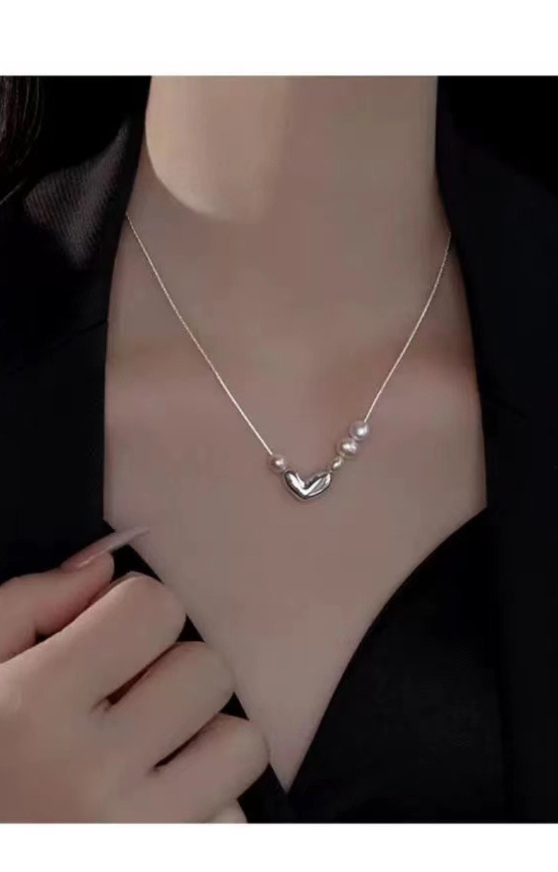 8g Weight Lobster Trigger Clasp Closure Clasp Closure Type 925 Sterling Silver Pearl Heart Shape Necklace