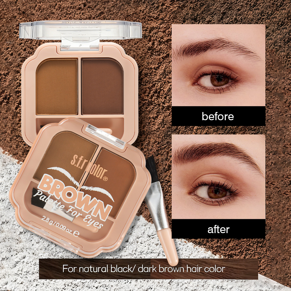 s.f.r color transfronterizo monopolio natural estereoscópico fácil de aplicar maquillaje impermeable sensación de niebla salvaje cejas de dos colores con cepillo image 1