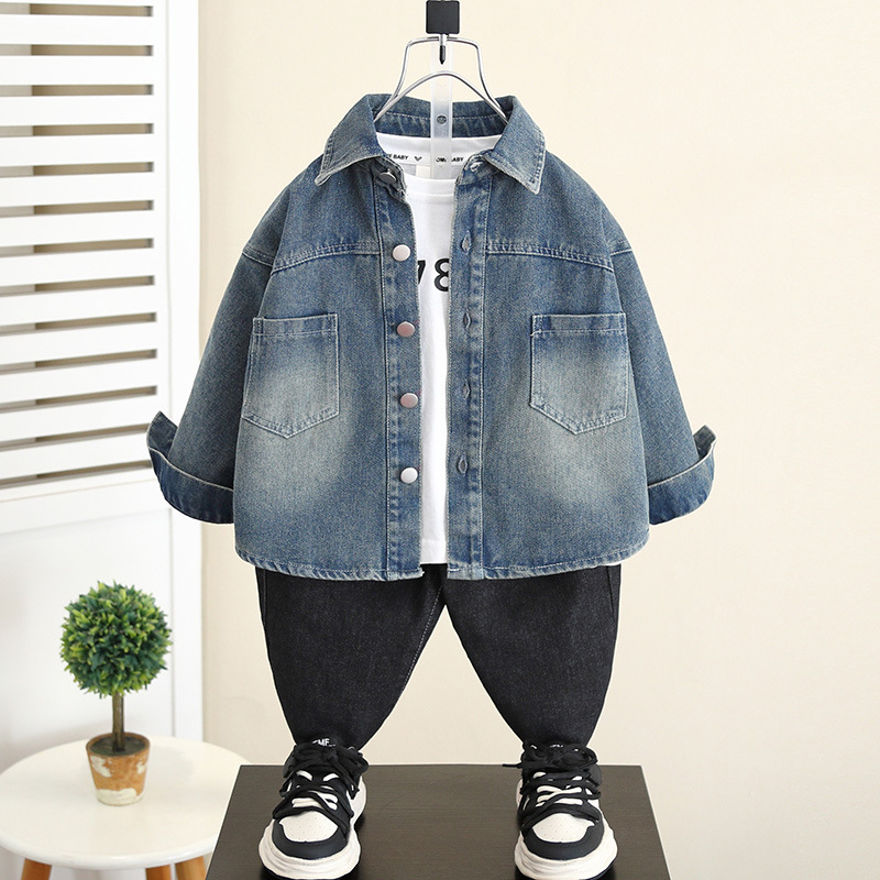 5828 chaquetas de mezclilla para niños modelos de primavera y otoño 2025 nuevo estilo estilo occidental ropa de otoño para bebés chaqueta coreana ropa para niños otoño