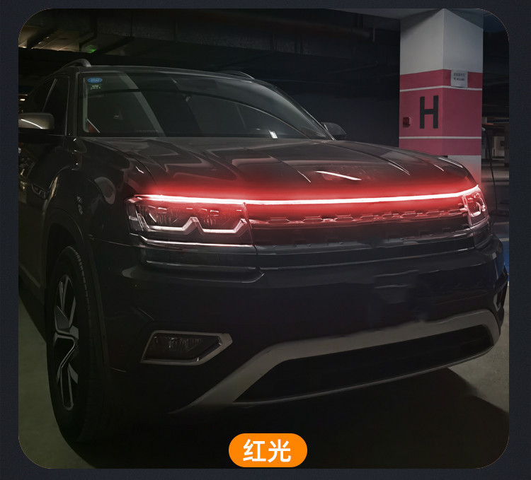 Car start-up scan welcome dynamic sequential daytime running lights, hood decoration lights, grille LED modification lights