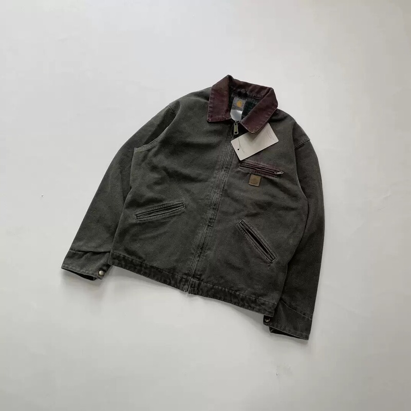 Cross-border Carhar Card Home J97 Pure Original Detroit Middle Ancient Heavy Industry Washed Old Canvas Zipper Jacket Tide