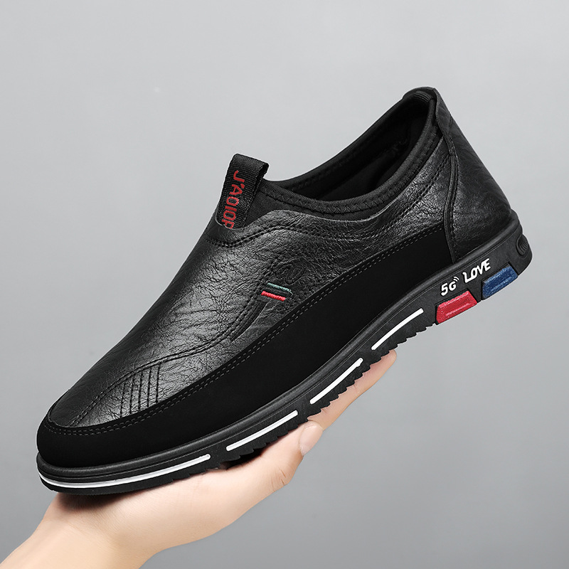 Zapatos para hombres otoño 2025 nuevos zapatos para hombres tendencia versátil impermeable zapatos de cuero para hombres zapatos de cuero casuales de un pie