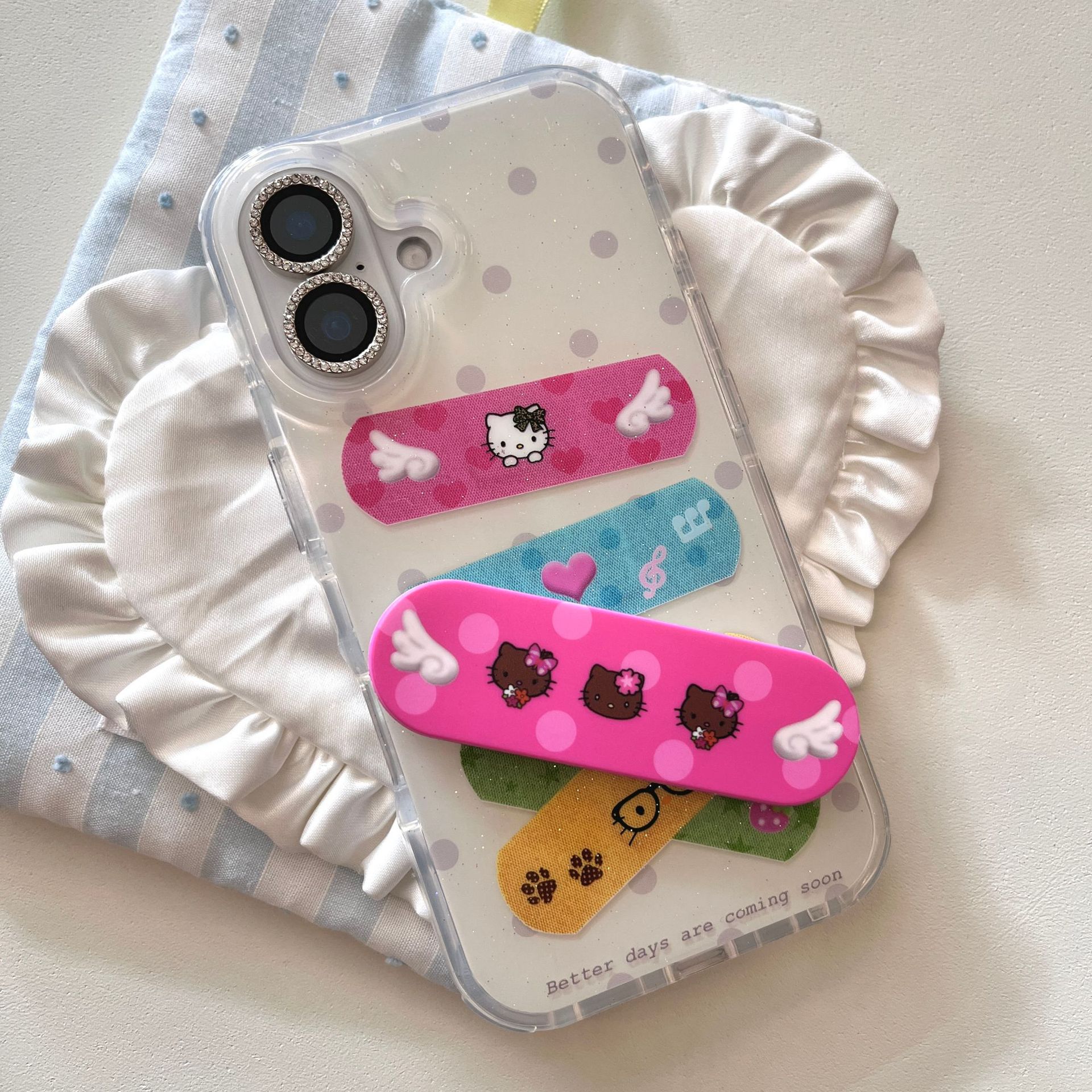 Japón y Corea del Sur Wings KT Cat Adecuado para Apple 16ProMax Funda para teléfono móvil 15Pro Nuevo 14/13 Girl 15PM