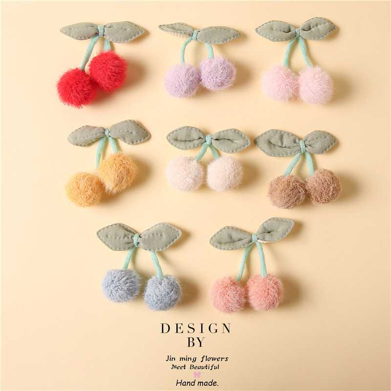 plush cherry diy accessories fabric handmade fruit accessories autumn and winter pajamas clothing accessories wholesale big cherry