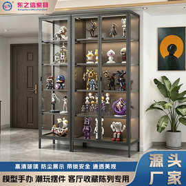 玻璃展示柜带门手办柜高级感陈列柜三面玻璃酒柜产品摆件防尘柜