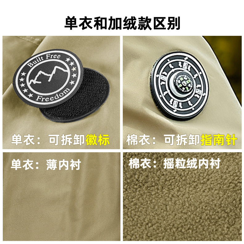 批发加绒夹克男女同款秋冬新款时尚连帽工装外套潮牌百搭休闲棉衣|undefined