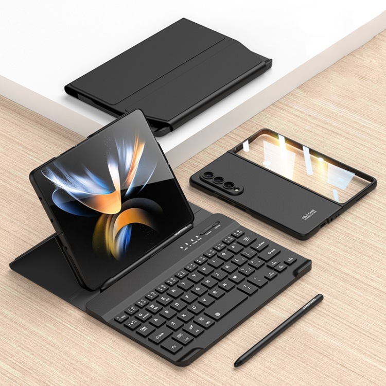 Para Samsung Galaxy Z Fold4 5G succión magnética cubierta de teclado plegable Bluetooth